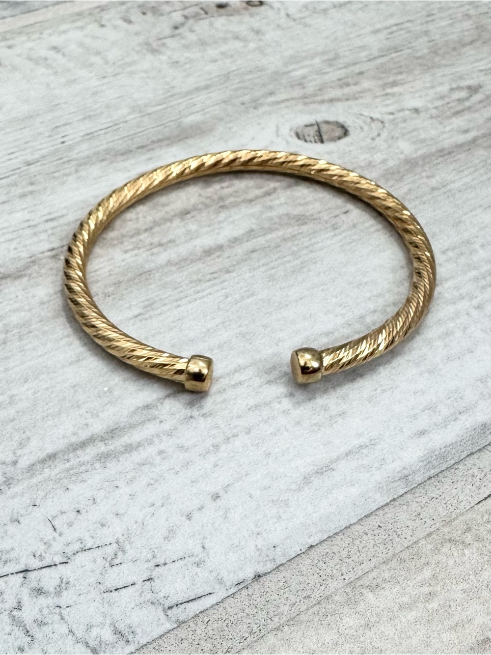Shiny Twisted Bronze Flex Cuff Bracelet